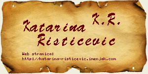 Katarina Rističević vizit kartica